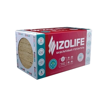 Утеплитель IZOLIFE LIGHT+ (27кг/м3) 1200х600, 100 мм 4пл/2,88м2 0,288м3